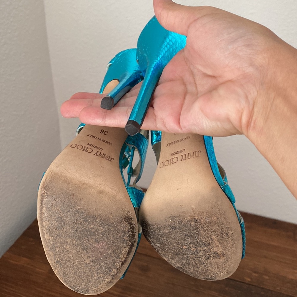 Gorgeous metallic blue Jimmy Choo heels - Picture 7 of 11